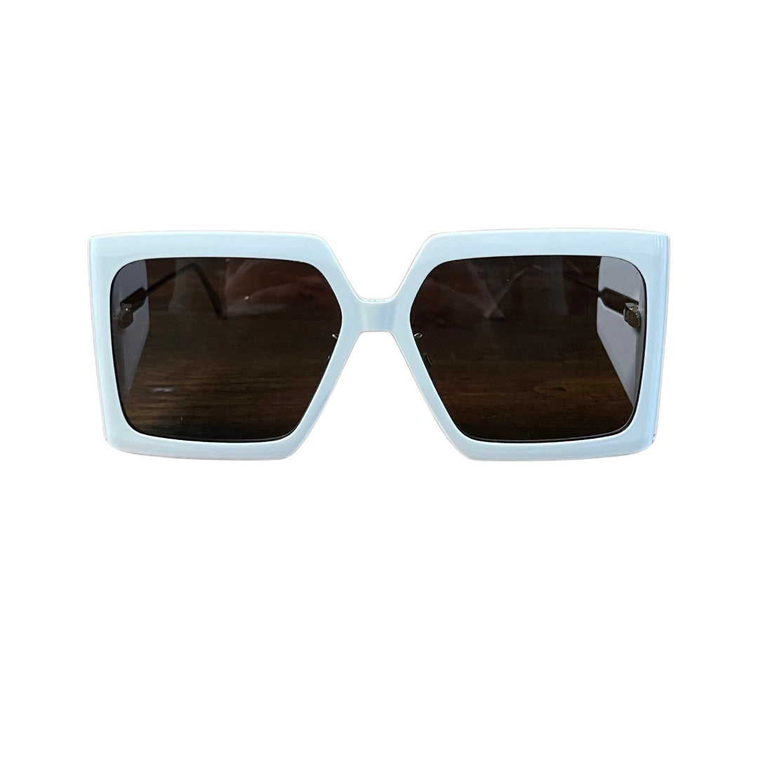 Christian Dior White Solar S1U Square Frame Sunglasses
