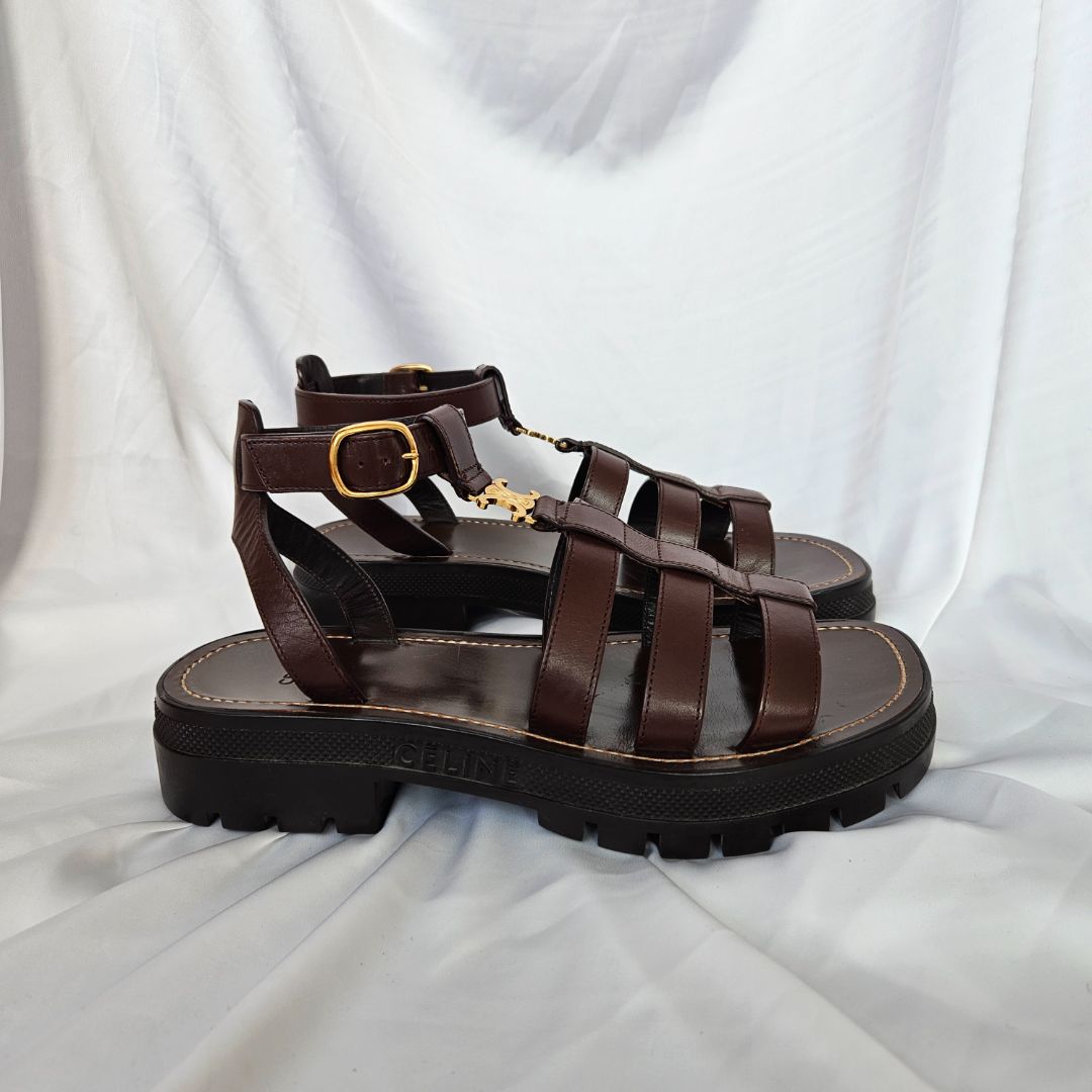 Celine Clea Triomphe Gladiator Chunky Sandal, 40