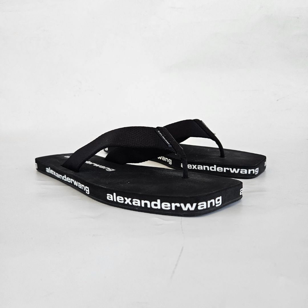 Alexander Wang Rubber Thong Sandal with logo, 39