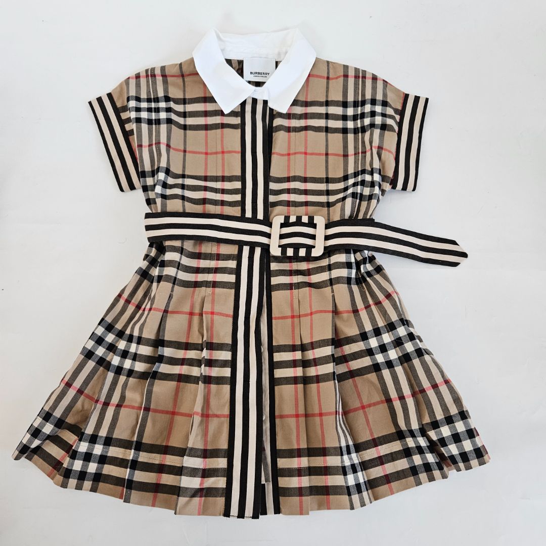 Burberry classic check belted dress for girls, 2 years