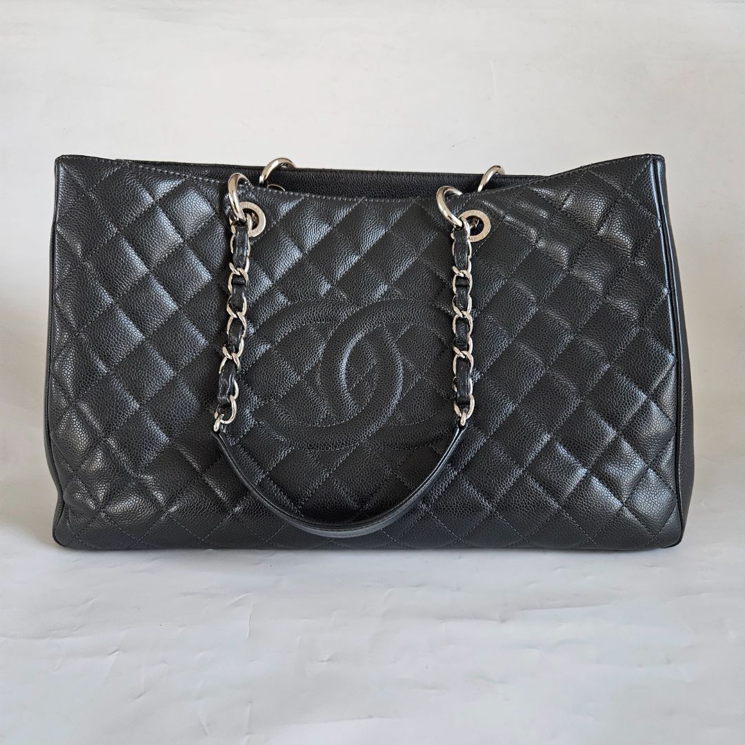Chanel Black Quilted Caviar Grand Shopping Tote (GST) XL