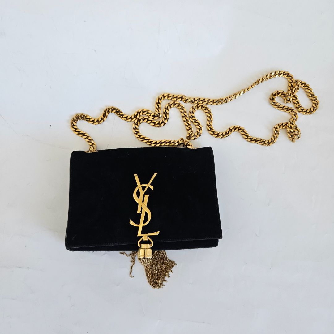 Saint Laurent Black Small Suede Kate Bag