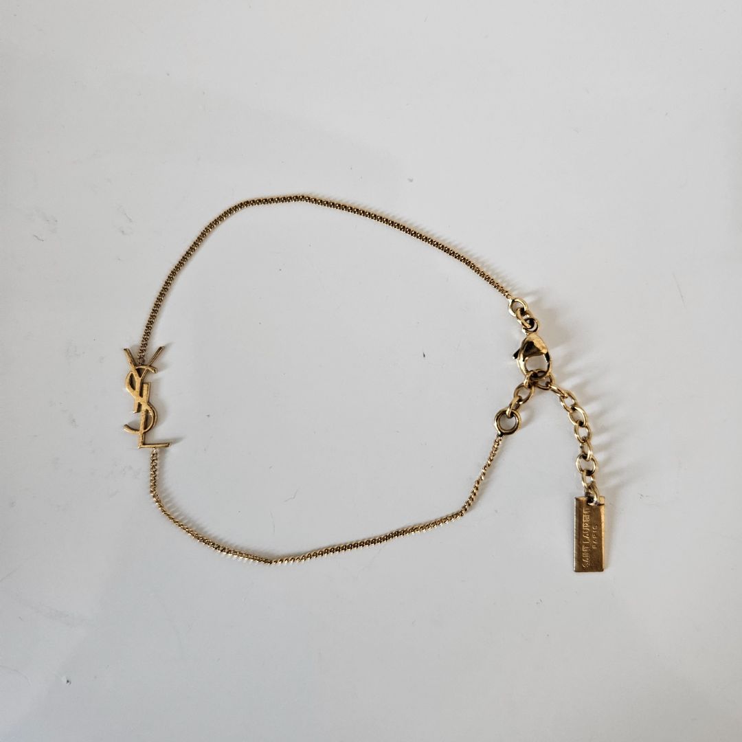 Saint Laurent Charm Bracelet in Gold Brass