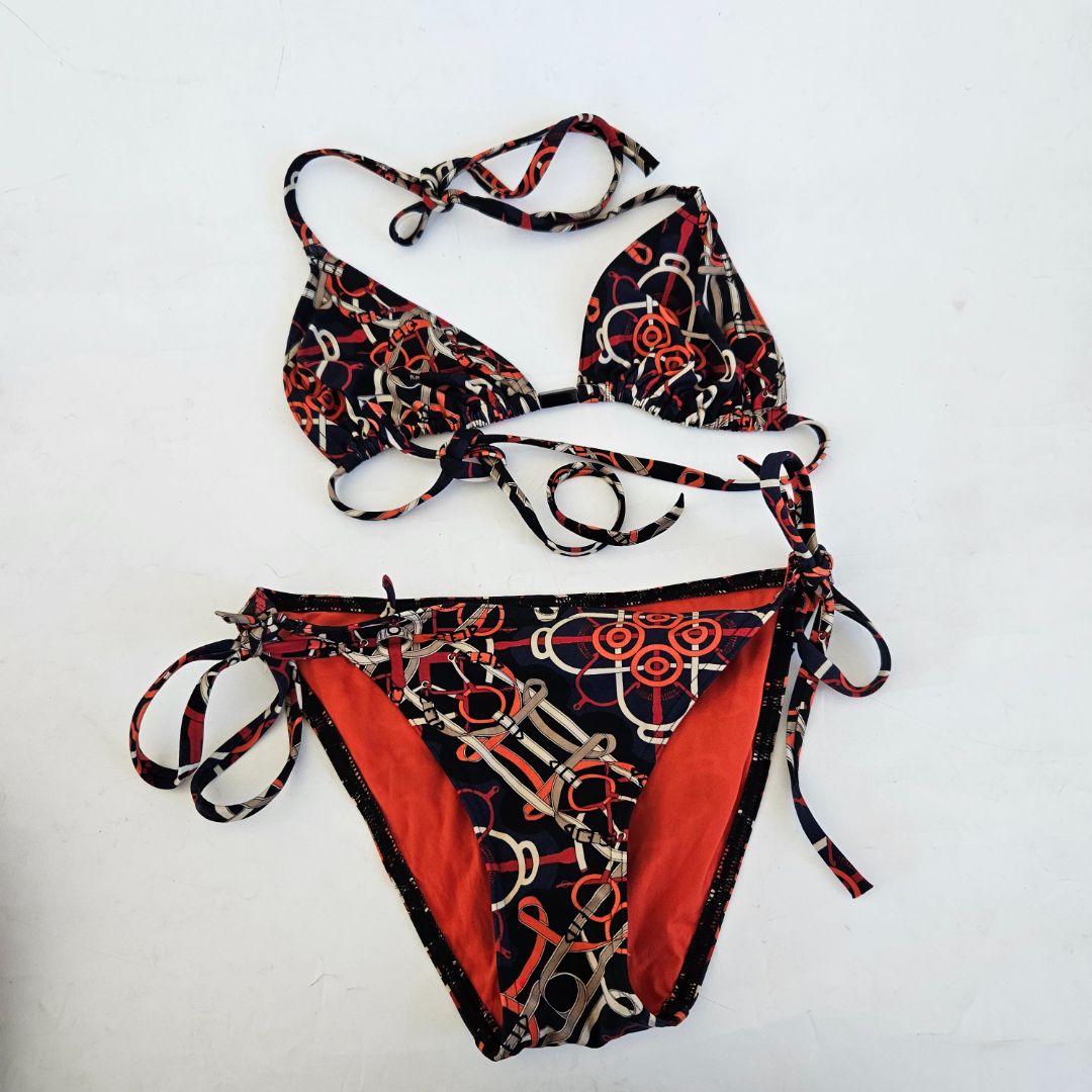 Hermès Two Piece Bikini with Printed Wrap