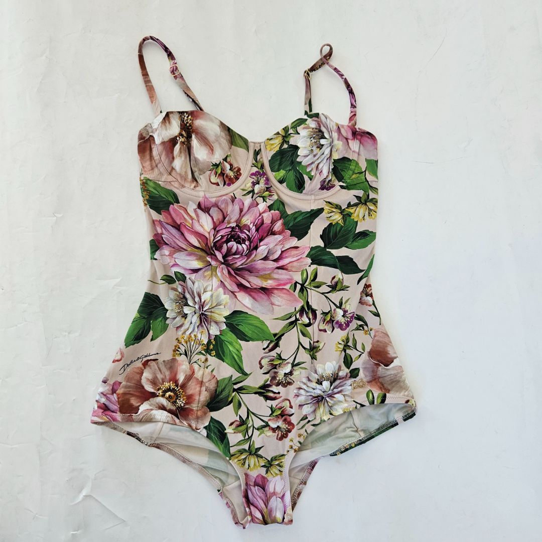 Dolce & Gabbana Floral Print One Piece Swimsuit