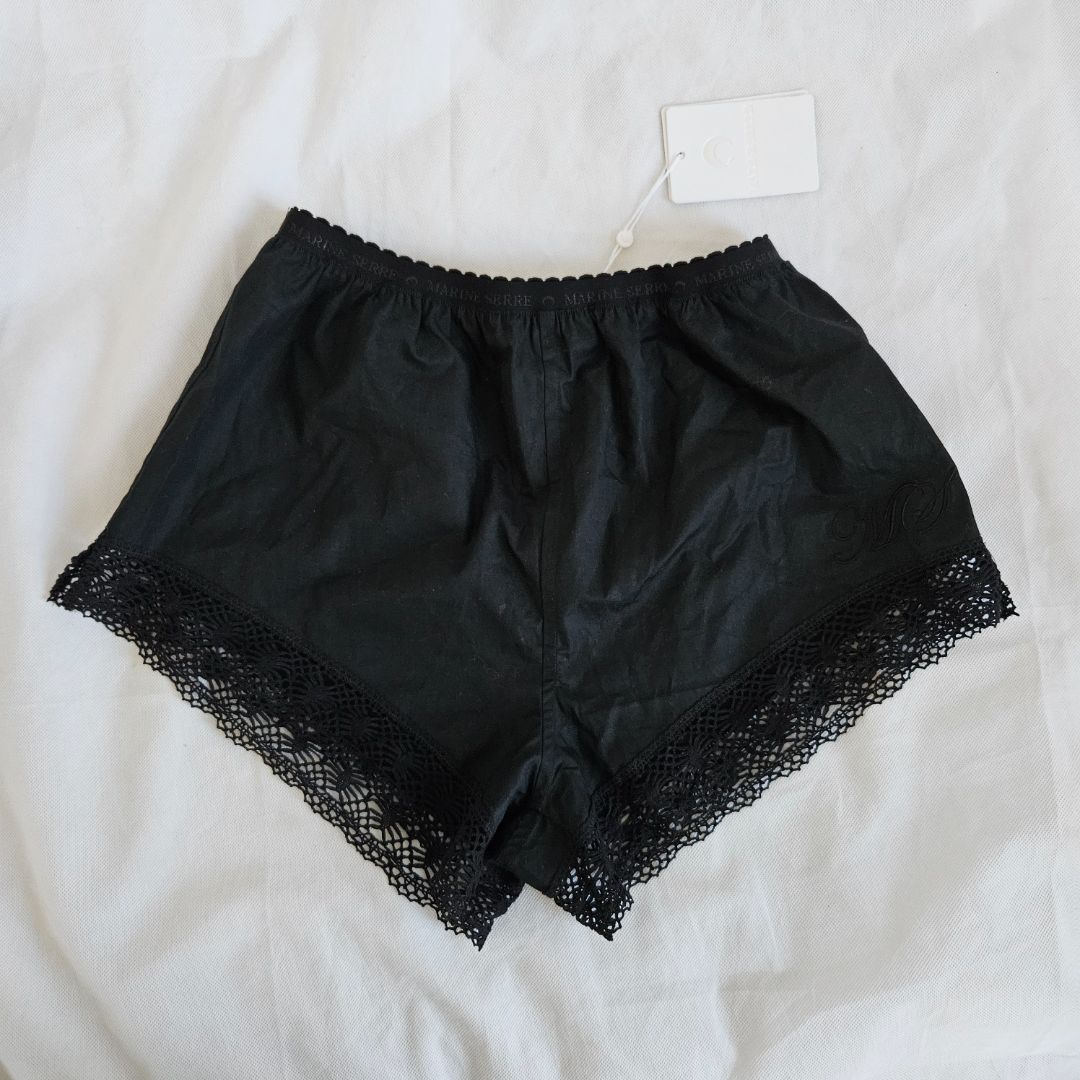 Marine Serre black cotton lace shorts ( new with tag)