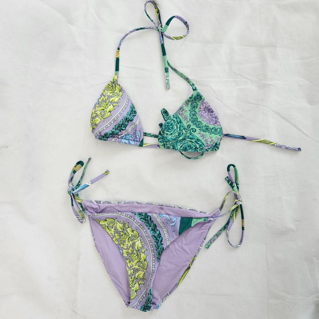 Versace Barocco Mosaic Printed two piece bikini