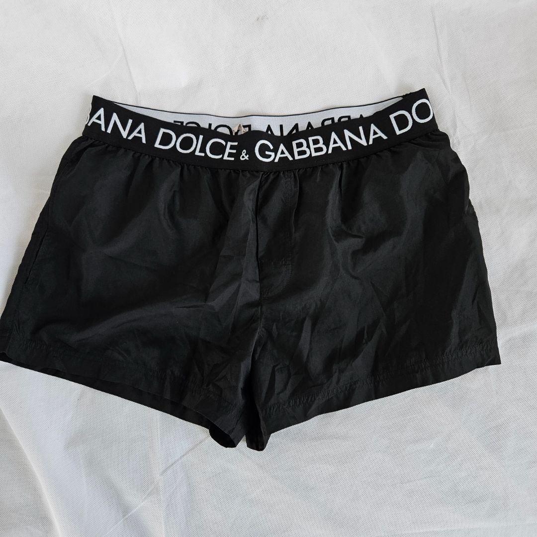 Dolce & Gabbana Black Logo Band Shorts