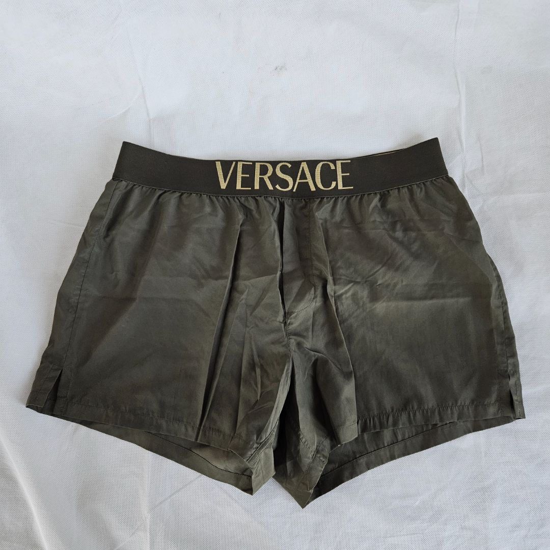 Versace Green Logo Band Mens Shorts