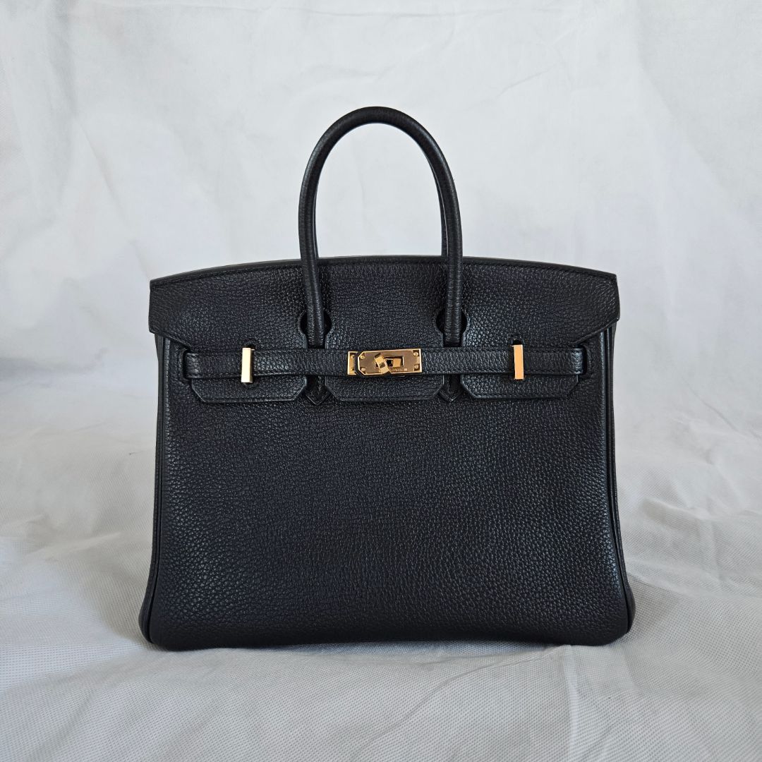 Hermès 25 Birkin Black Togo Leather with Rose Gold Hardware