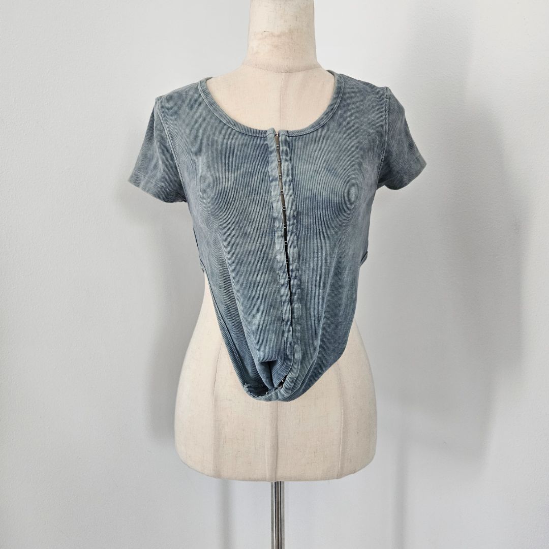 Diesel Washed Effect Ribbed Asymmetrical Holdy T-Shirt