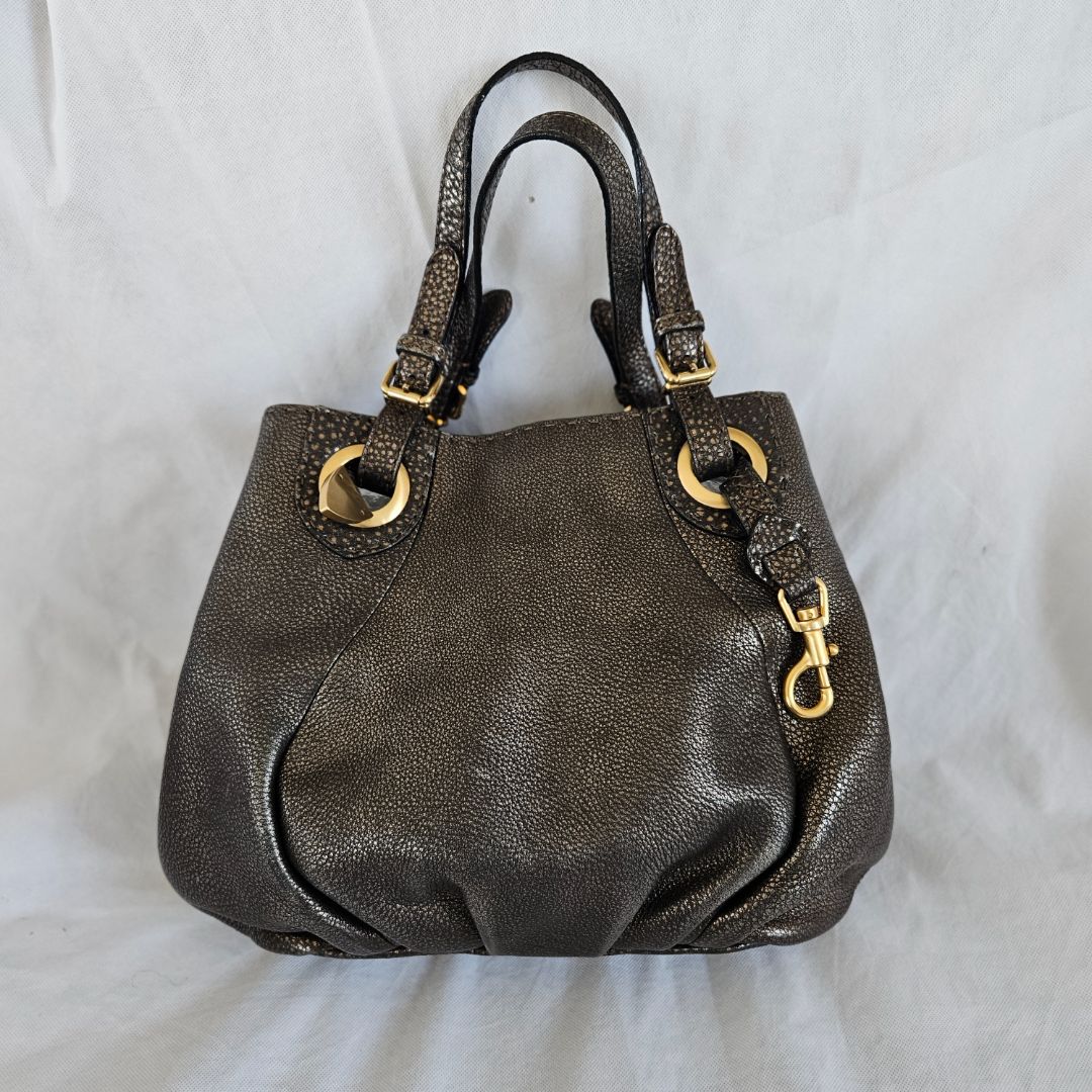Fendi Ancient Gold Leather Selleria Pomodorino Large Bag