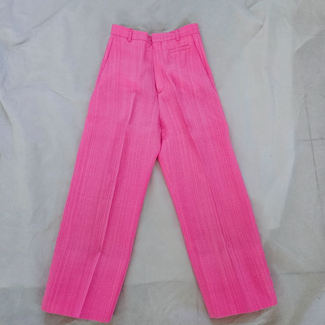 Jacquemus Le Coup De Soleil Pink Pleated Pant Tailored Wide Leg Trousers