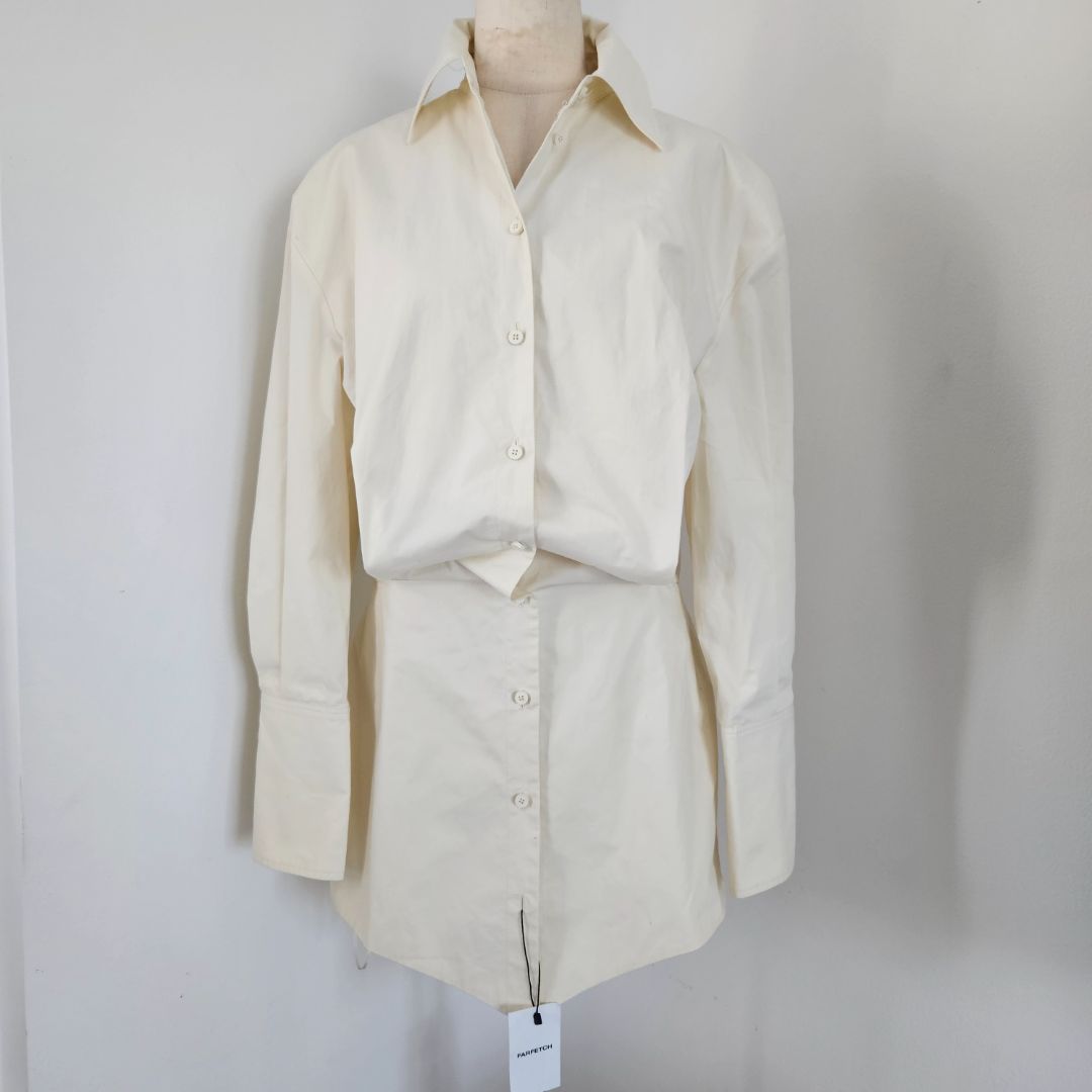 The Attico Beige Mini Shirt Dress