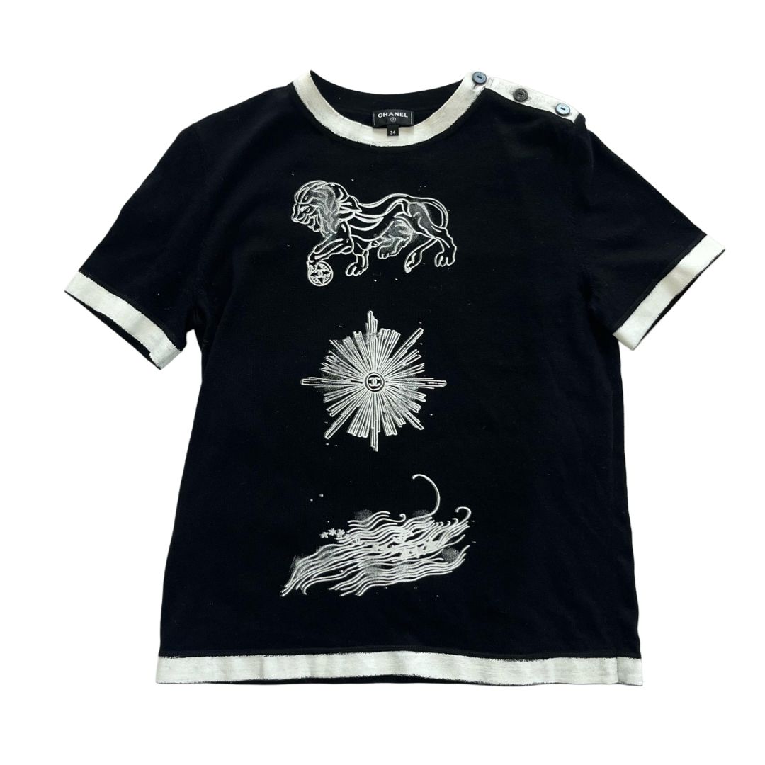 Chanel Black/White 2022 GraphicPrint Tshirt