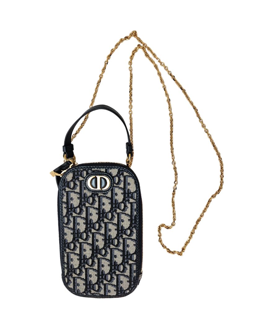 Dior Bue Oblique Canvas 30 Montaigne Phone Holder