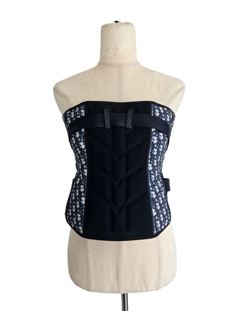 Dior Navy Blue Oblique Corset Top