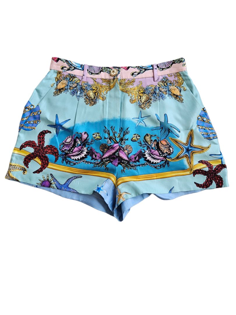 Versace Multicolor Tresor De La Mer Print Silk Short