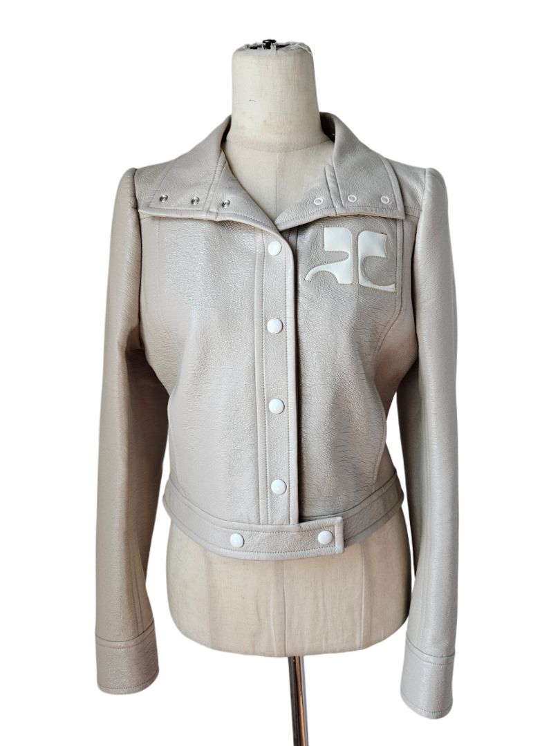 Courreges Beige Re-edtion Vinyl Jacket