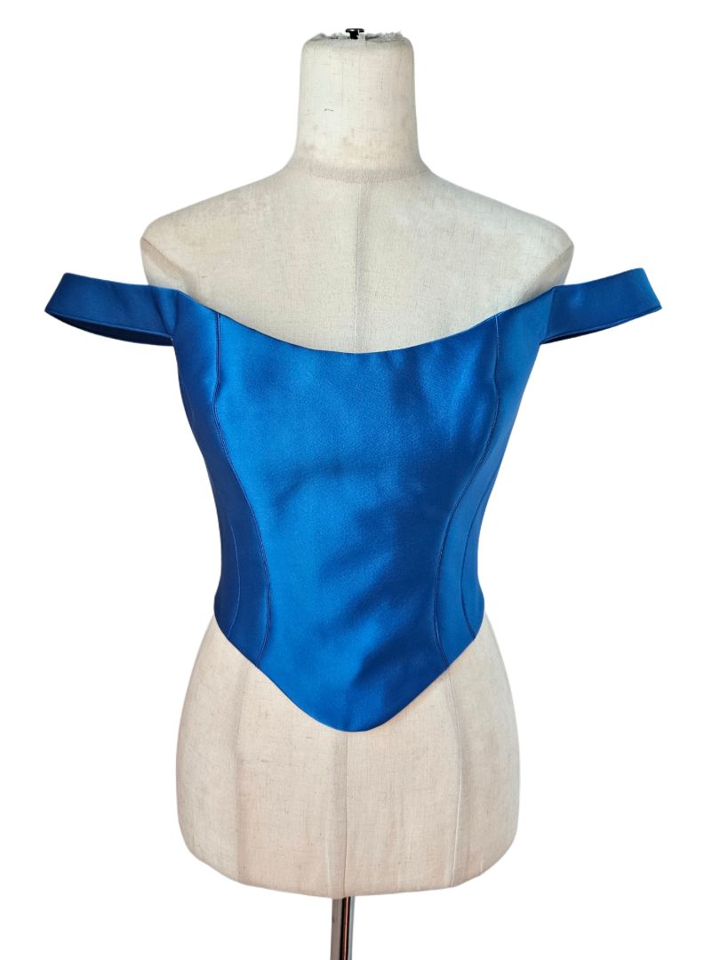 Roziecorsets Royal Blue Off-Shoulder Bustier Top
