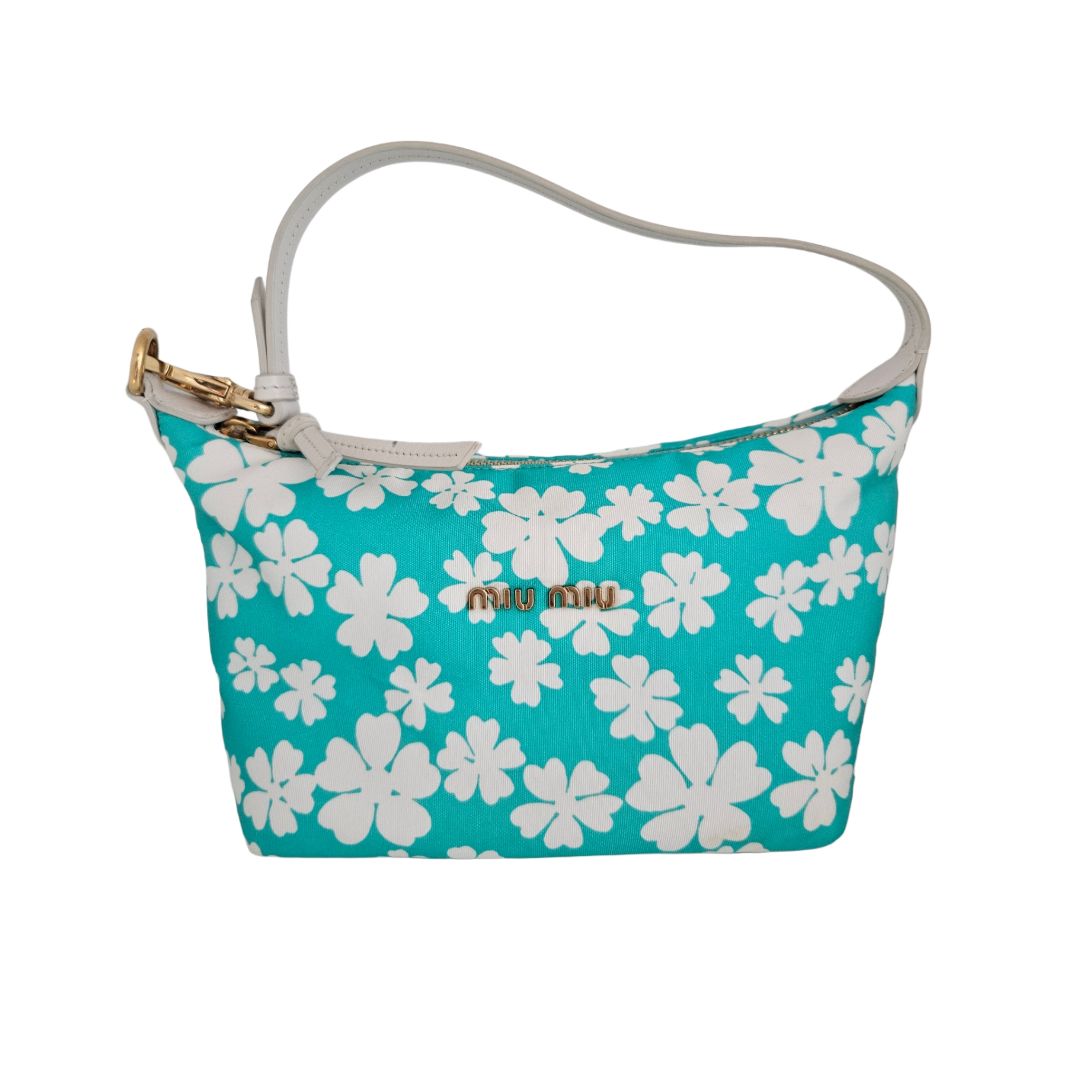 Miu Miu Floral Printed Hobo Bag
