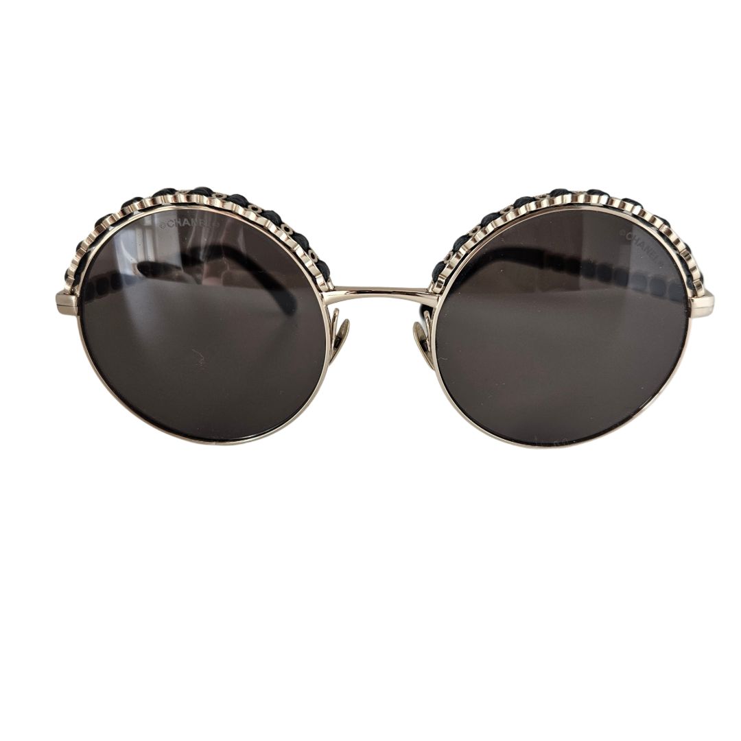 Chanel Round Black Sunglasses, Ref.4265Q
