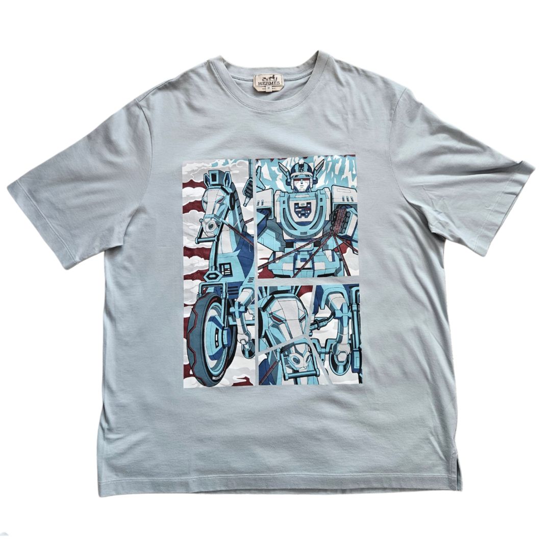 Hermès Multicolor Cotton Printed Mens T Shirt