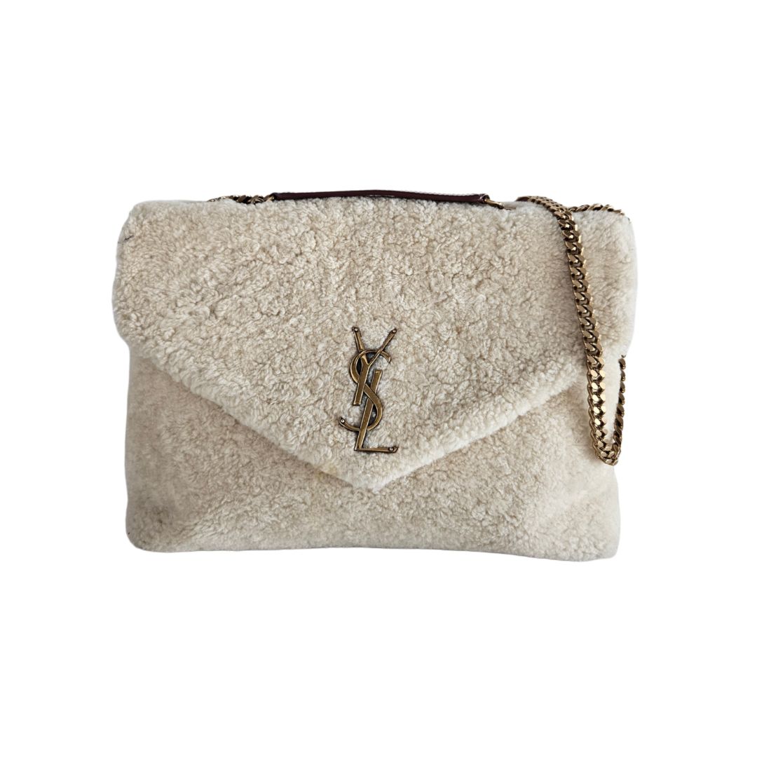 Saint Laurent Paris Creme Shearling LouLou Toy Bag