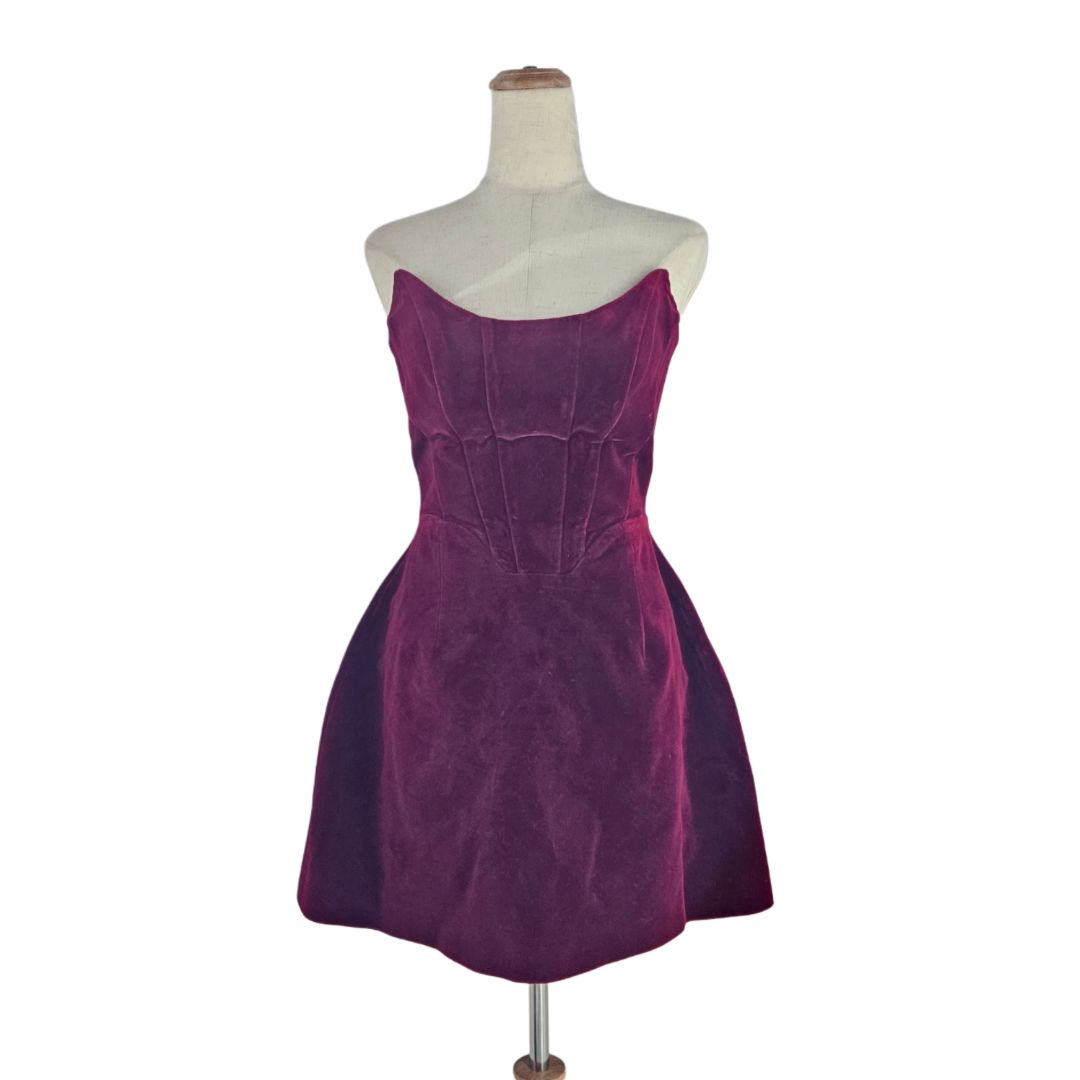 Mariana Senchina Monroe Dress plum velvet mini dress