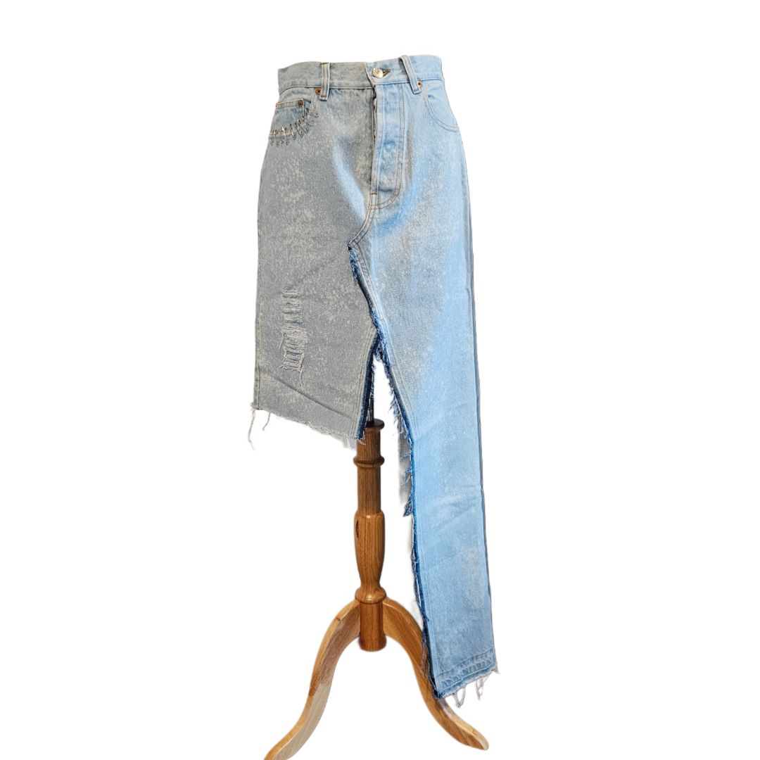 Forte Dei Marmi Couture Light Blue Denin Detail Skirt