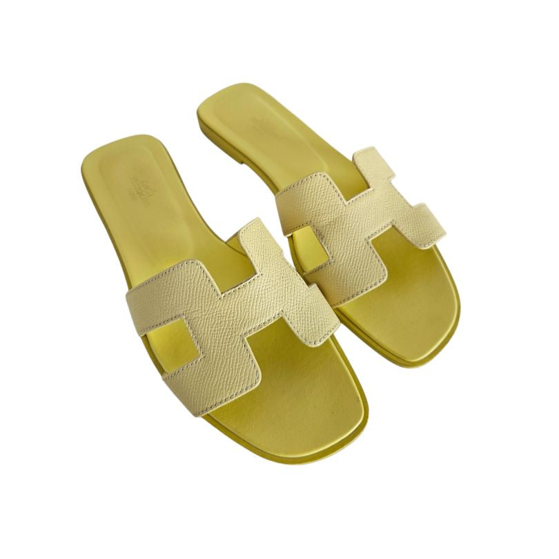 Hermès Yellow Epsom Oran Sandals, size 39