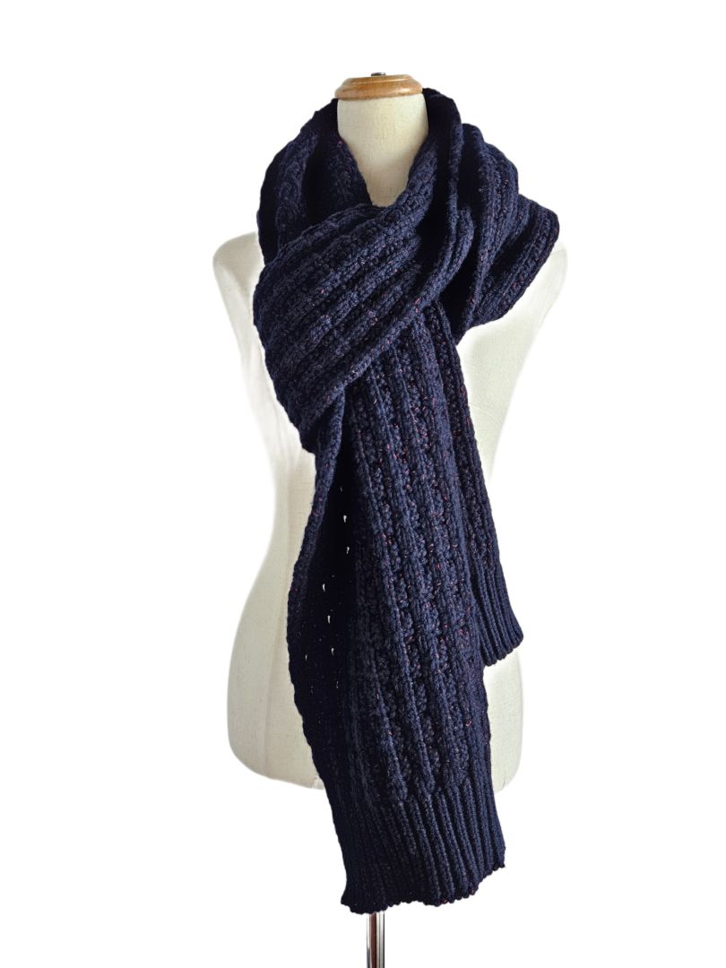 Stella McCartney Navy Chunky Knit Wool Neck Scarf