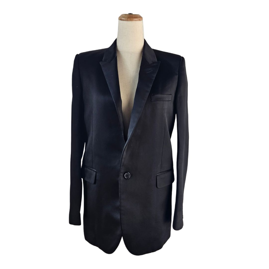 Saint Laurent Black Single-Breasted Tuxedo Jacket