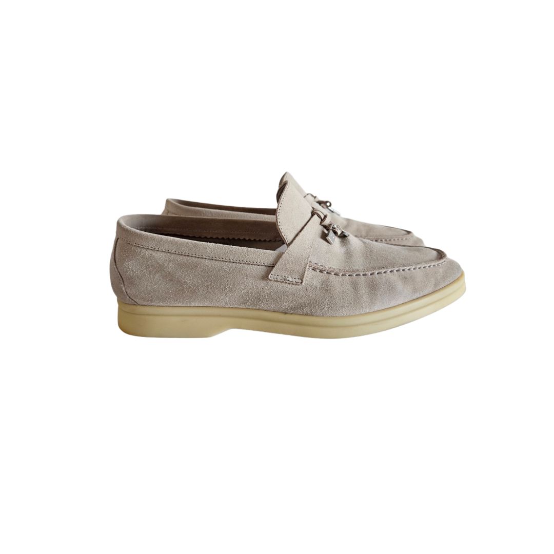 Loro Piana Beige Summer Charm Walk Loafers, size 38