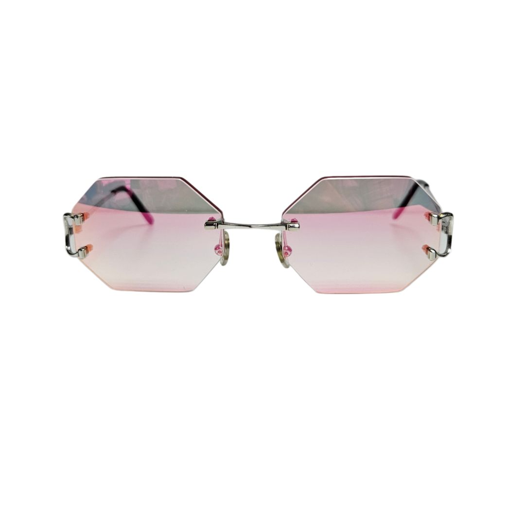 Cartier Pink Geometric Sunglasses
