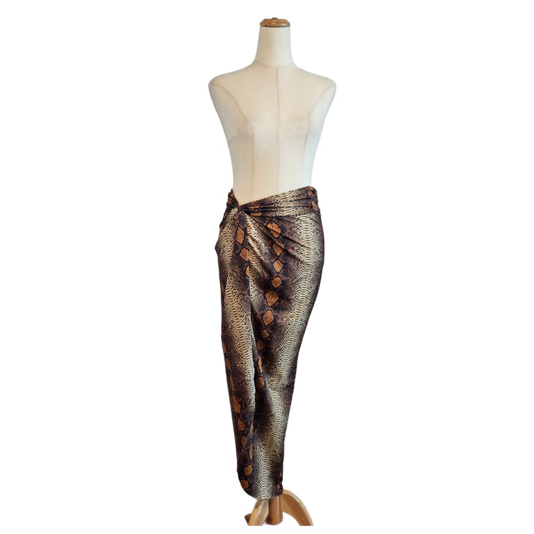 Skims Multicolor Python Skin Print Mid Length Knot Skirt