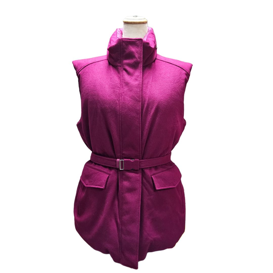 Loro Piana Fuchsia Laytin Belted Cashmere Reversible Vest