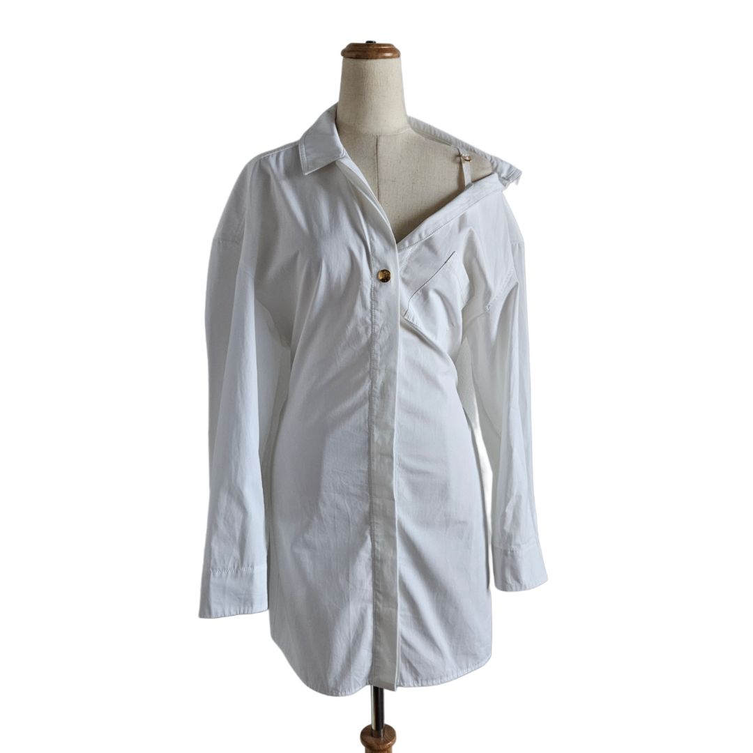 Jacquemus White La Casa Mini Shirt Dress