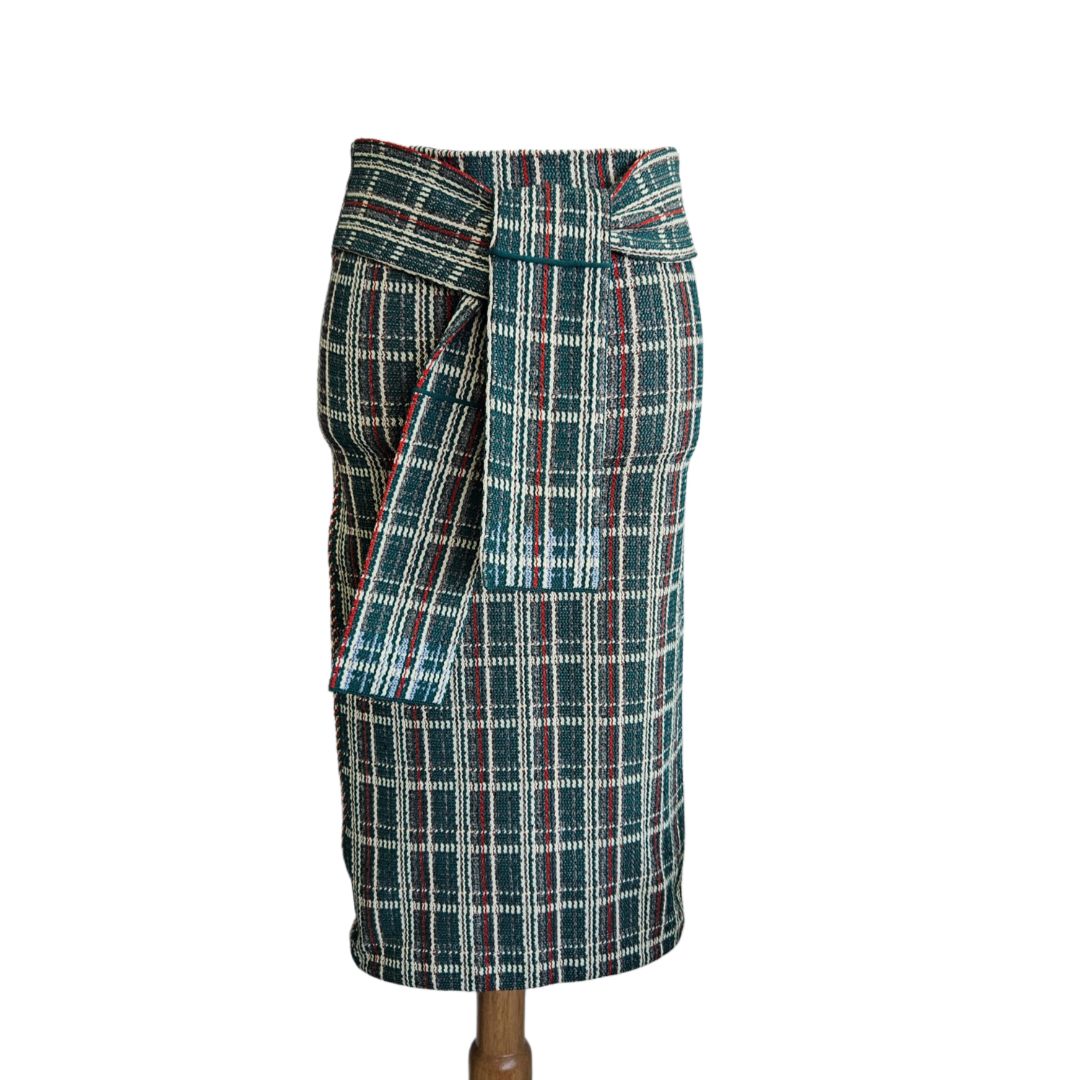 Celine Multicolor Checkered Detail Skirt