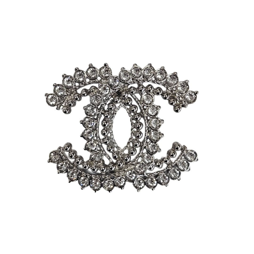 Chanel Silver & Metal Rhinestones Brooch