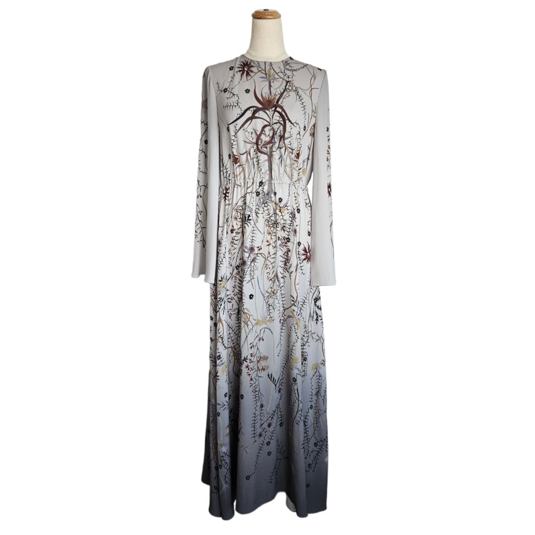 Christian Dior Multicolor Floral Print From 2020 Silk Maxi Kaftan Dress