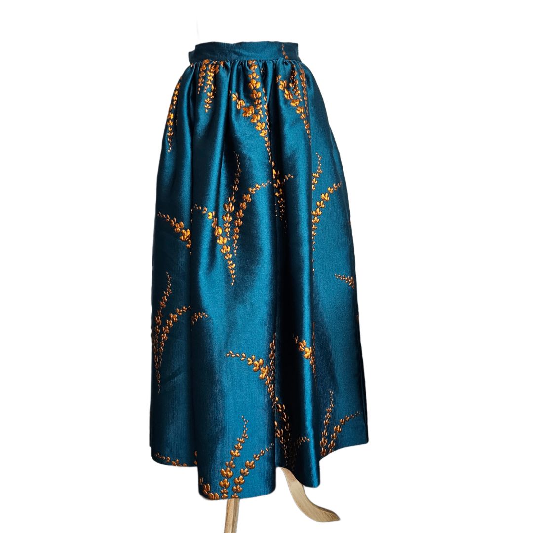 Dries Van Noten Turqouise Printed 2016t Maxi Skirt