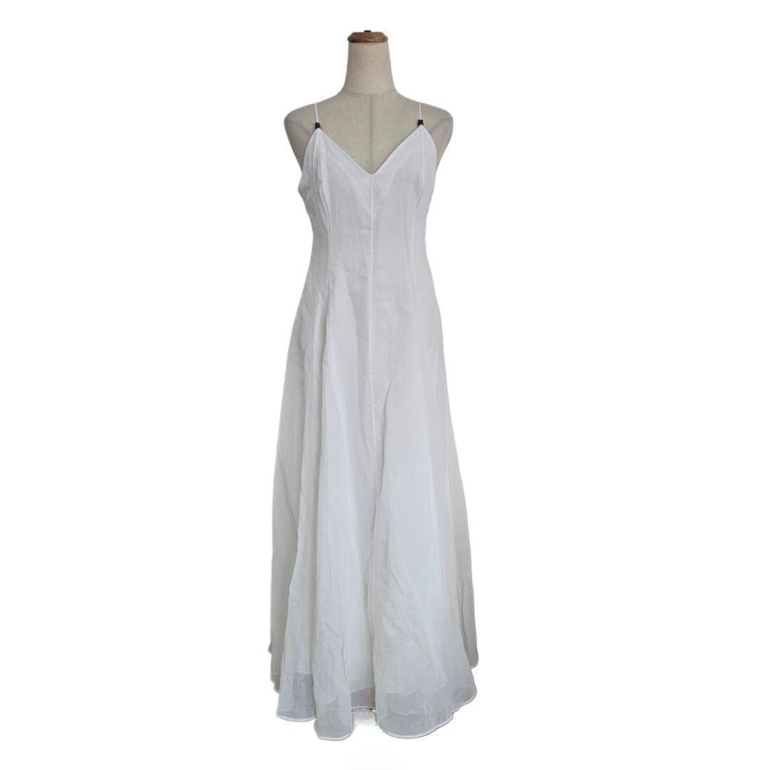 Brunello Cucinelli White with Bead On Straps Maxi Dress