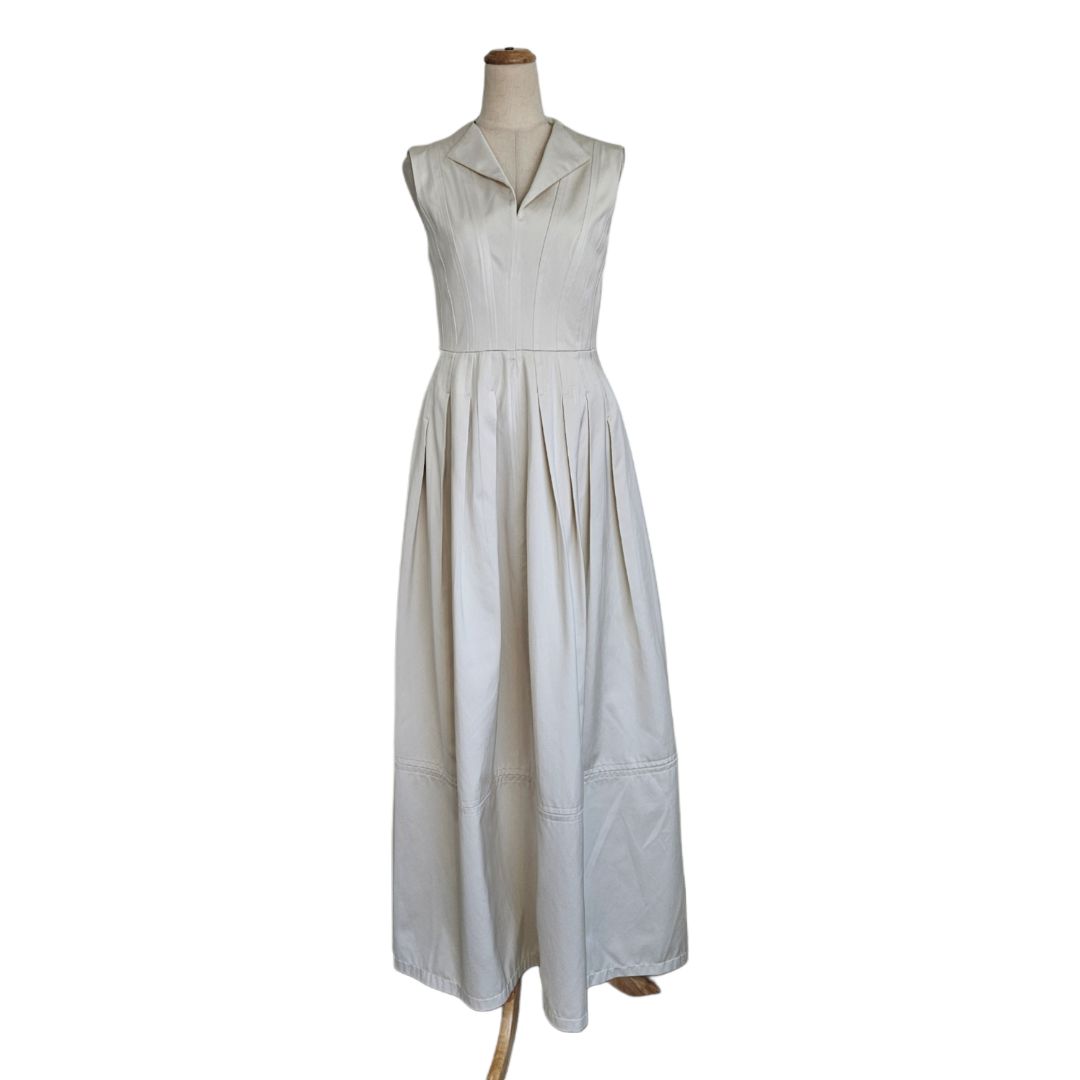 Philosophy Di Lorenzo Serafini Beige Sleeveless Maxi Flared Dress
