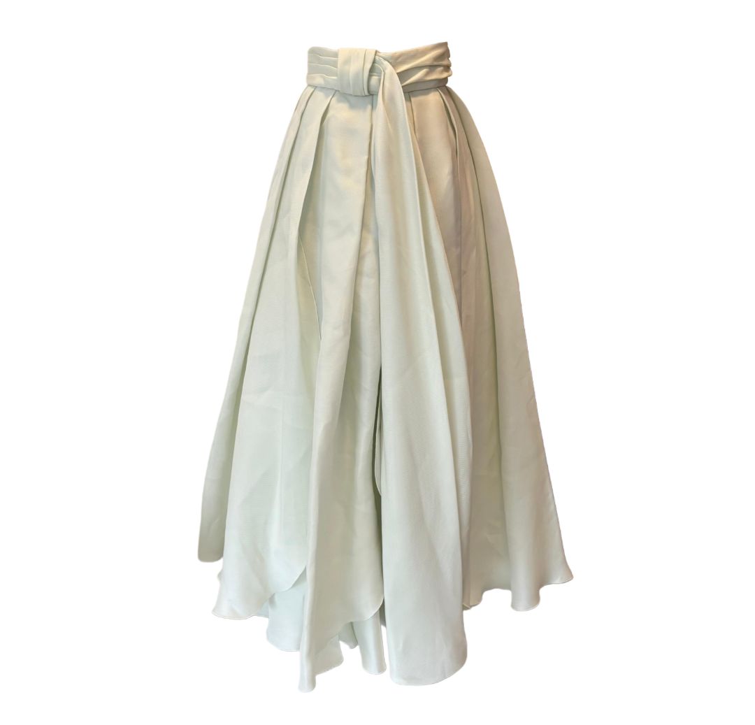 Brandon Maxwell Mint Green Maxi Layered Skirt