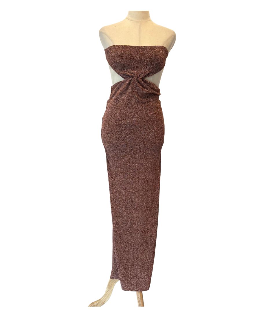 Natalie Rolt Metallic Olympia Midi Dress