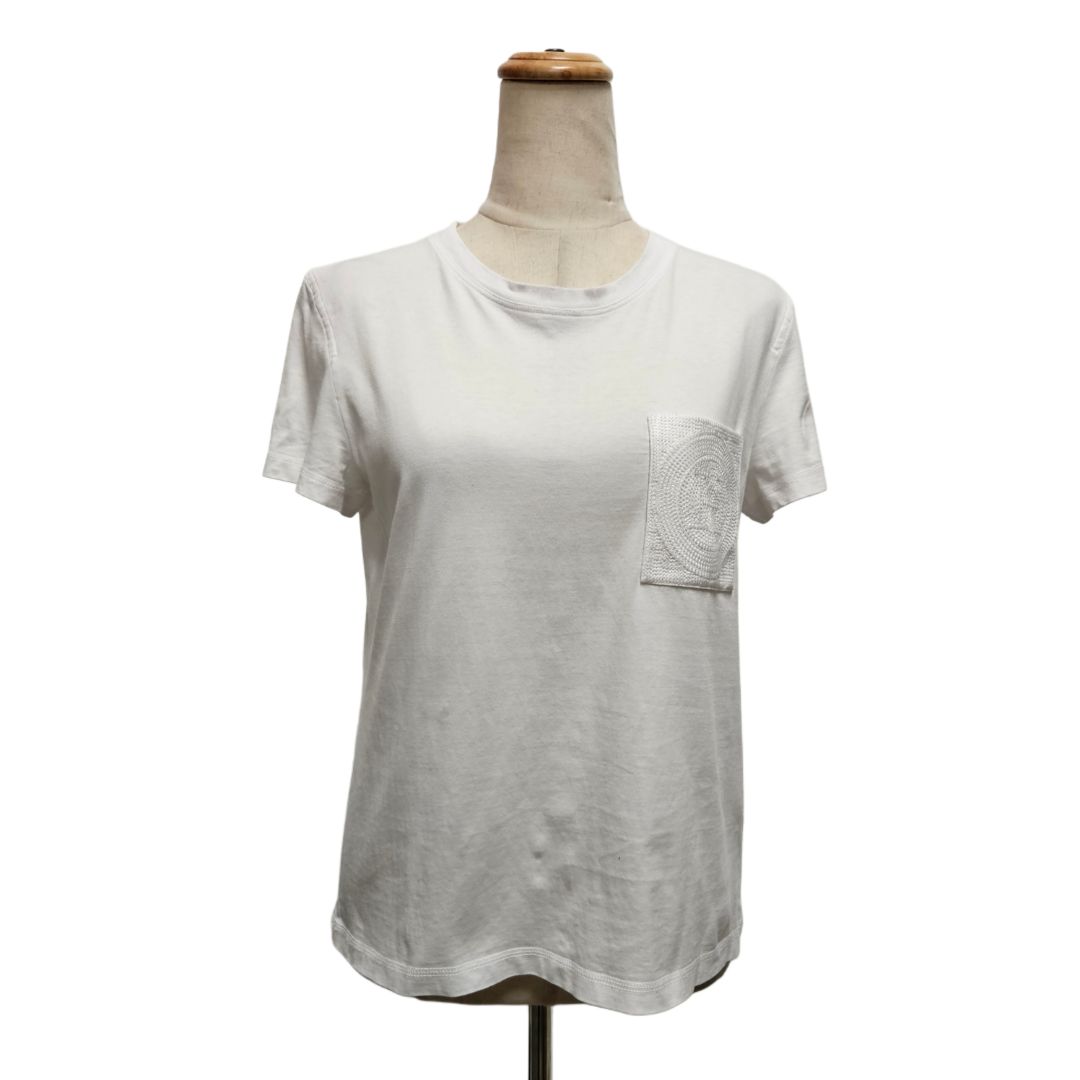 Hermès White H Logo Embroidered T Shirt