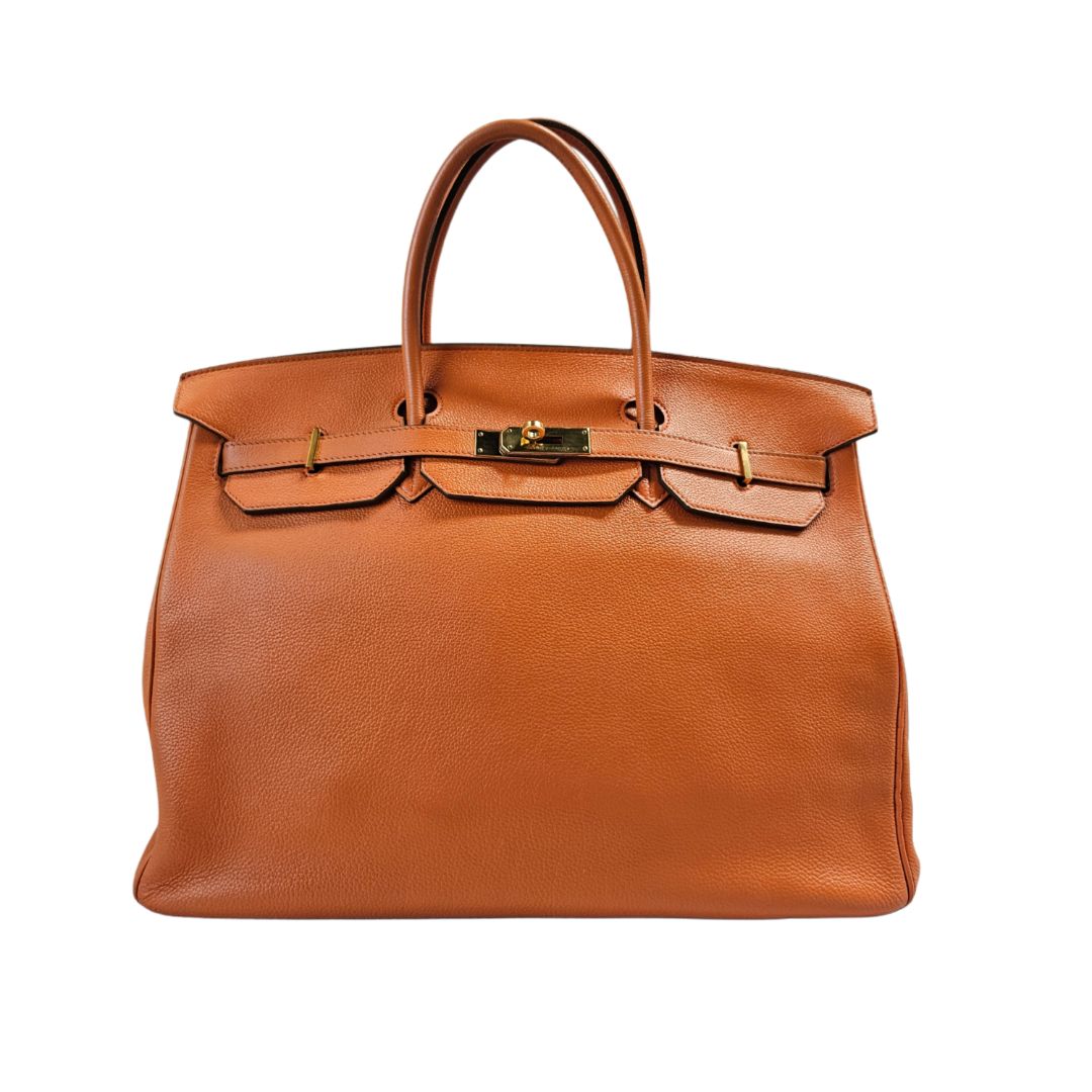 Hermès Birkin 40 Orange Togo Leather Bag