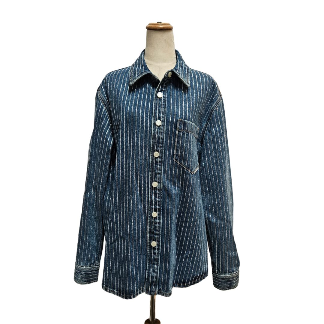 Alexander Wang Blue Denim Crystal Emellished Jacket