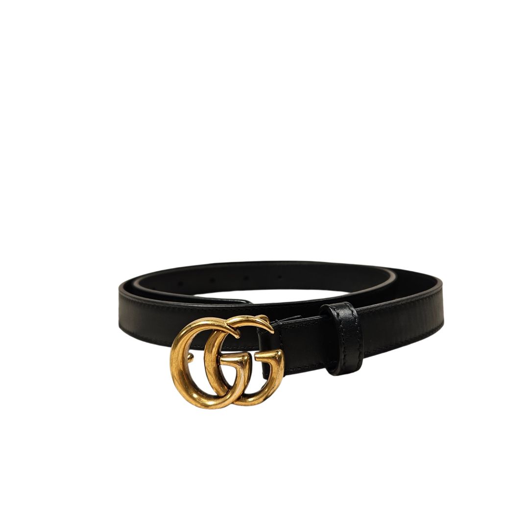 Gucci Black Small Marmont GG Leather Belt